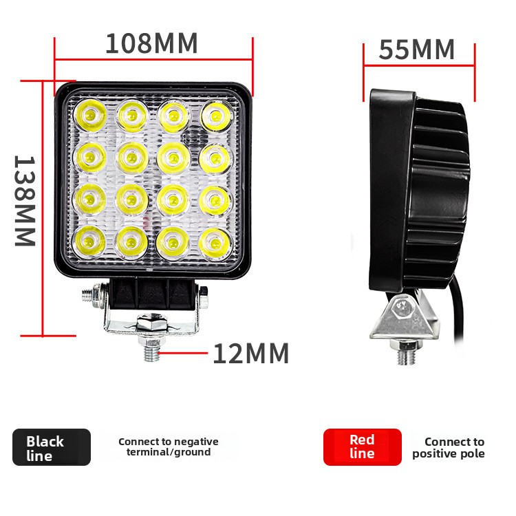 48W 16LED 4 Inch 12V 24V LED W - Heavy Equipment Forklift 评论和价格